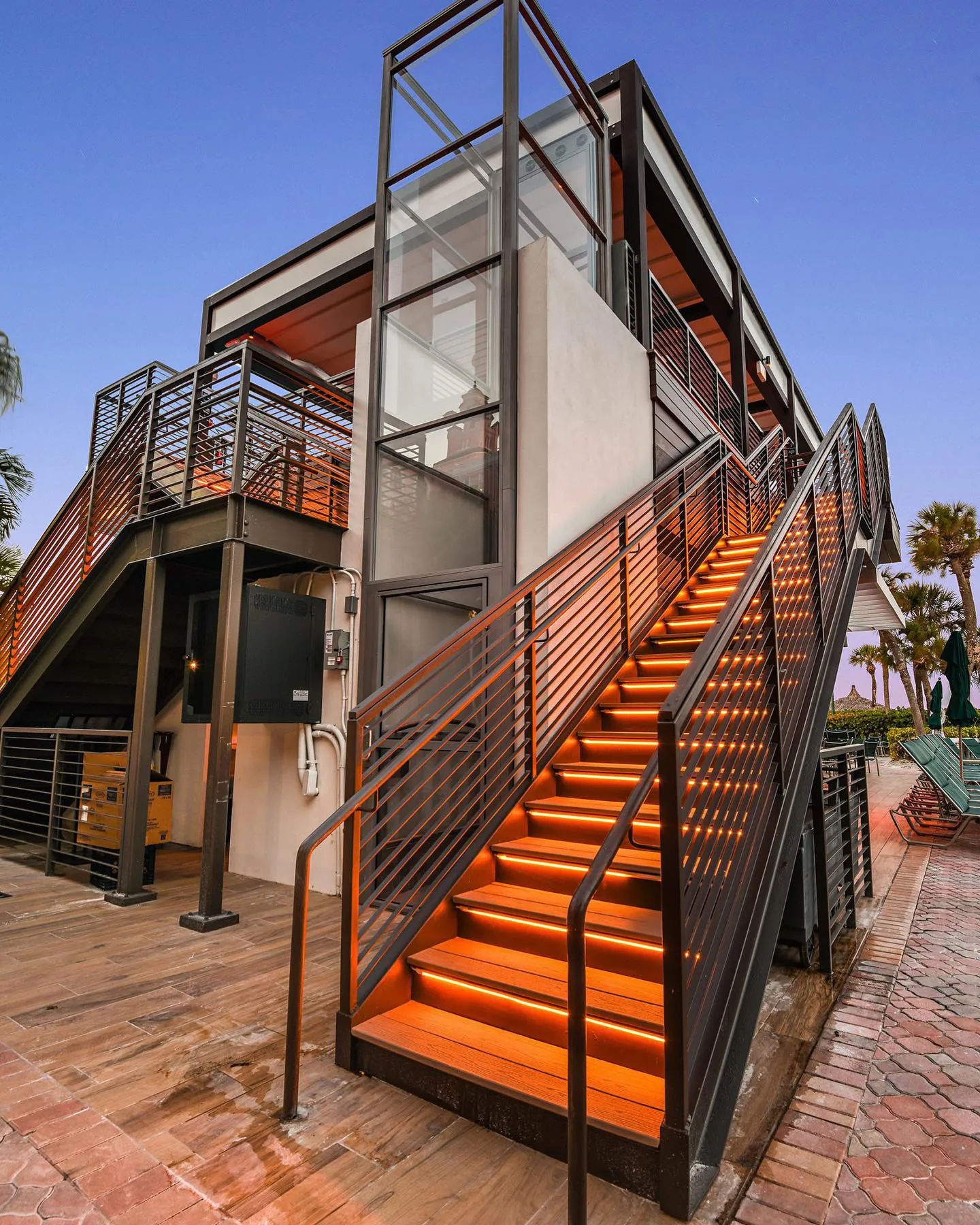 a building with a staircase leading up to it