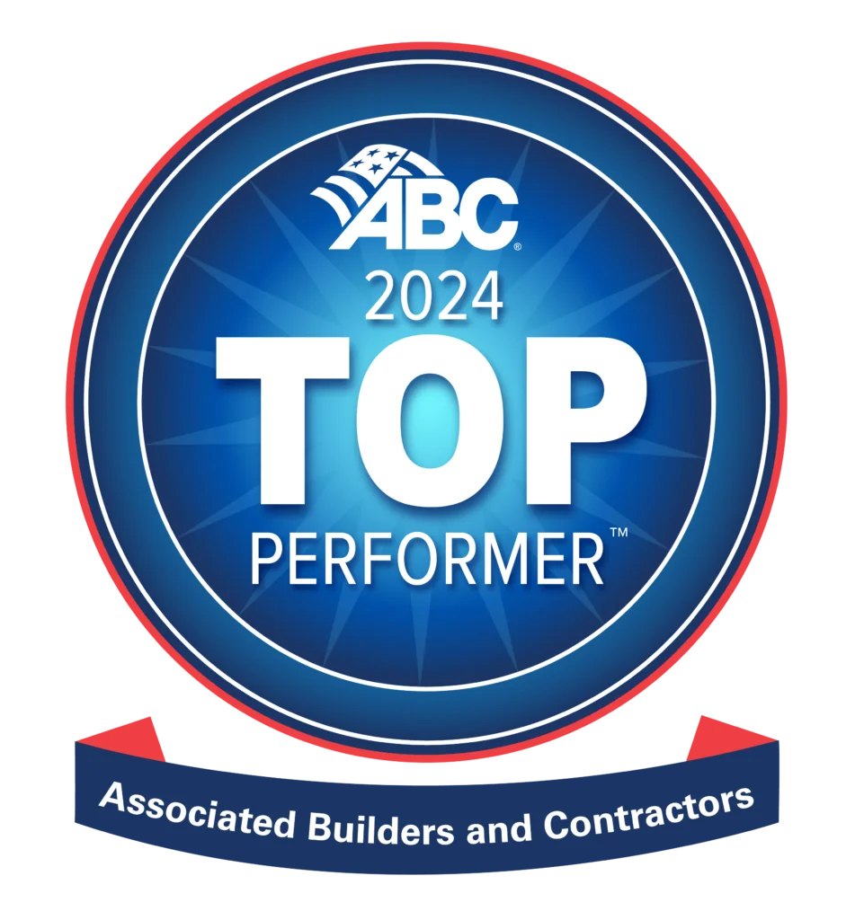 a blue badge with the words top performer
